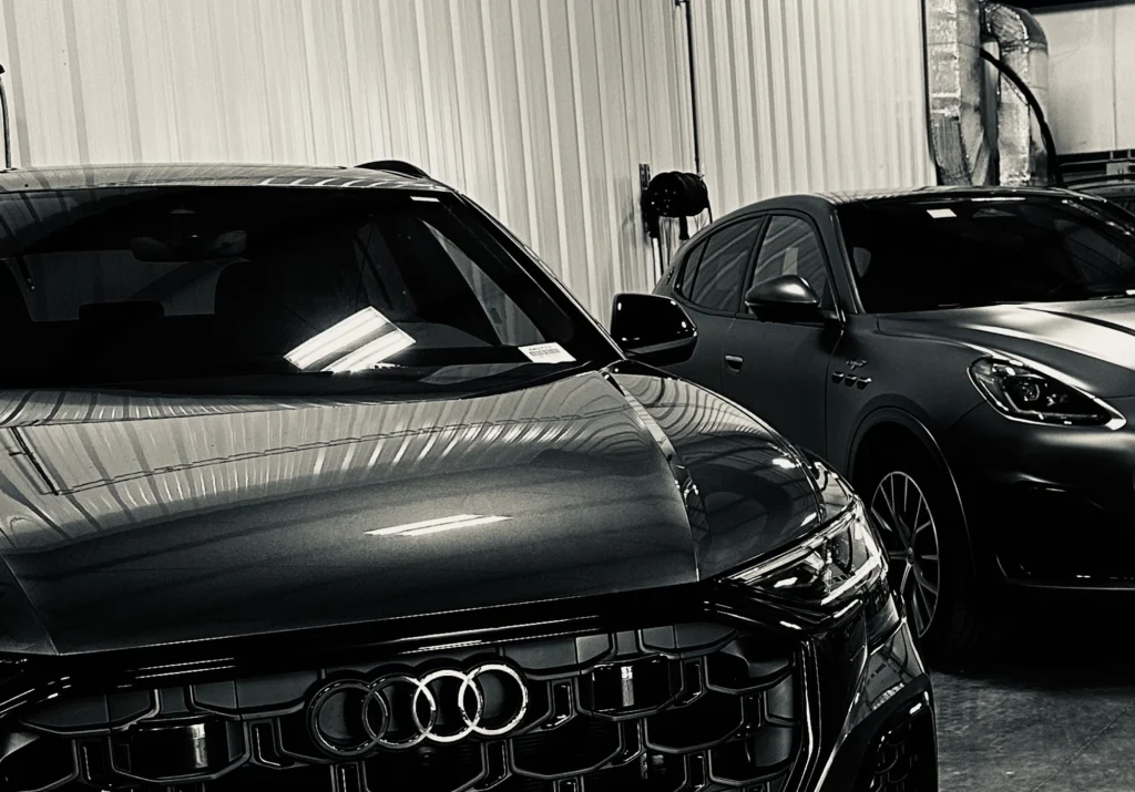 Window-tinted vehicles in the Xclusive studio