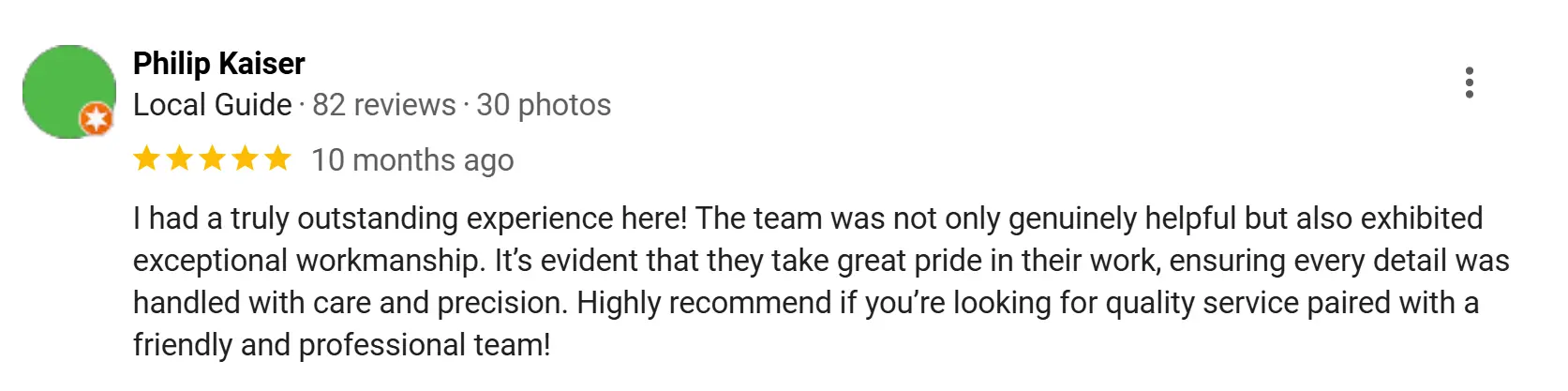 Customer review